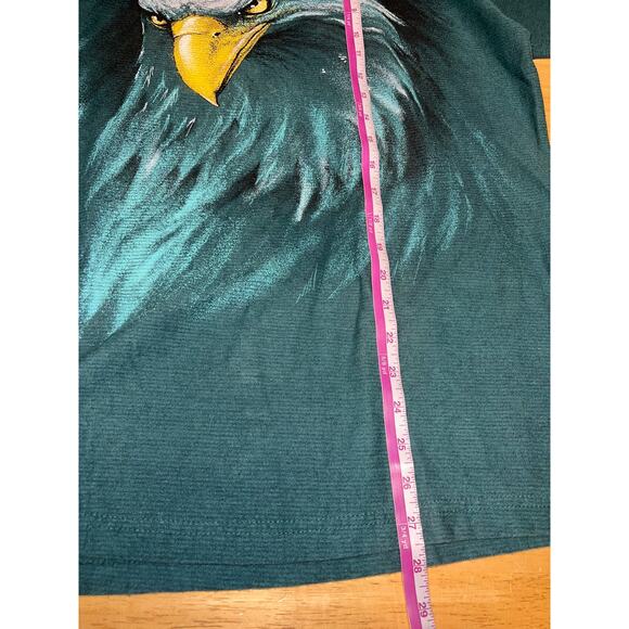 Vintage Bald Eagle Shirt Hazelwoods Green Bird Nature Animal Tee 90s 1990s Large - Picture 11 of 11